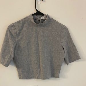 H&M Grey Turtleneck Cropped Top